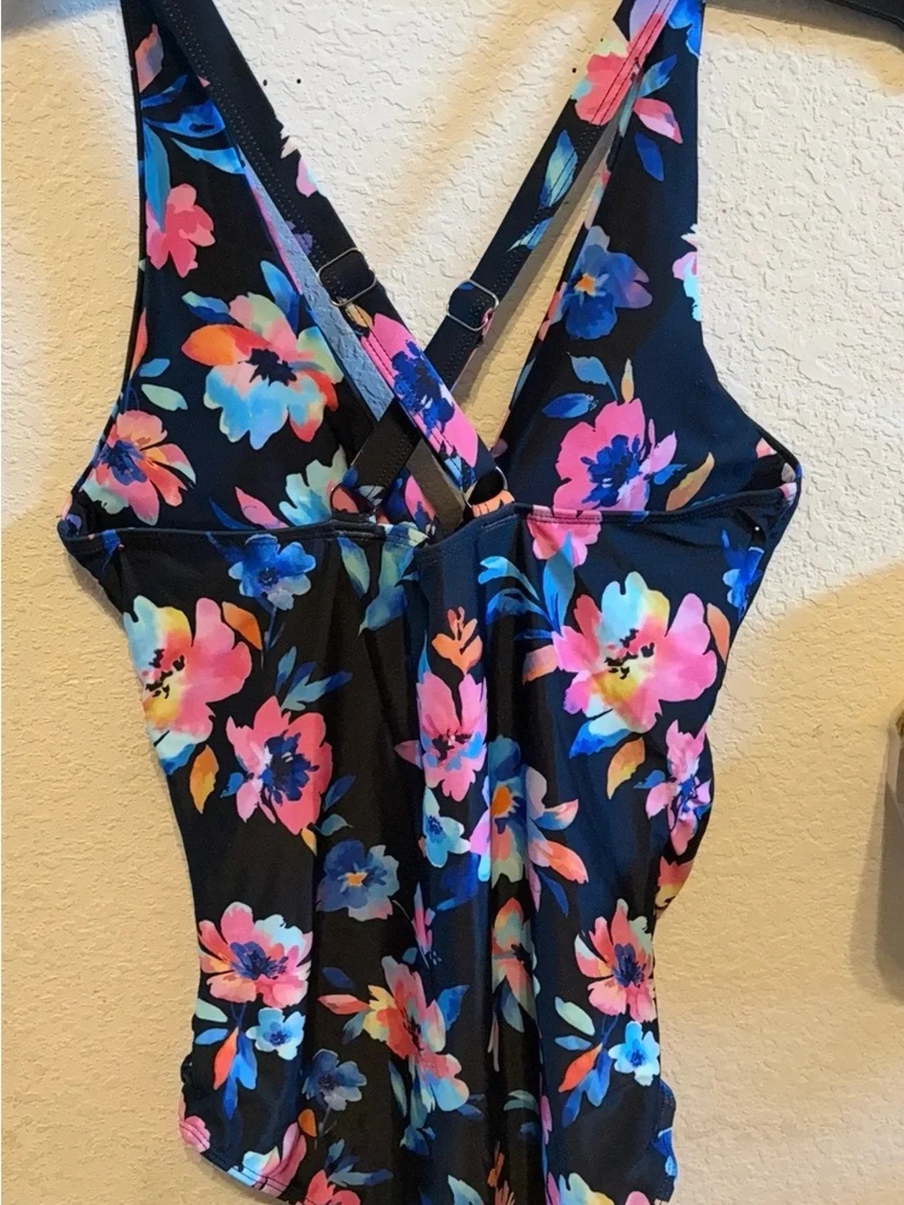 Women Navy Floral One-Piece Swimsuit